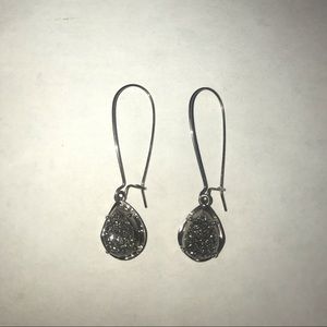 Kendra Scott Dee Drop Earrings-Platinum Drusy